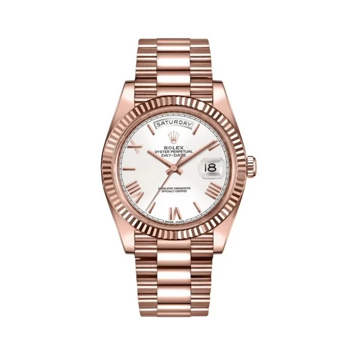 Rolex Day-Date 228235 Rose Gold White Roman Dial - 图片 1