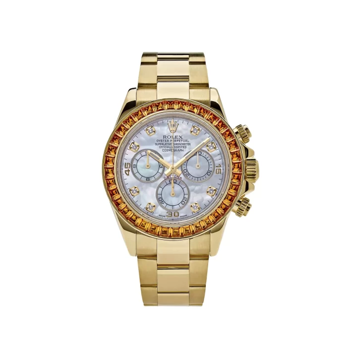Rolex Daytona 116578SACO Yellow Gold Sapphire Bezel Mother Of Pearl Dial - 图片 1