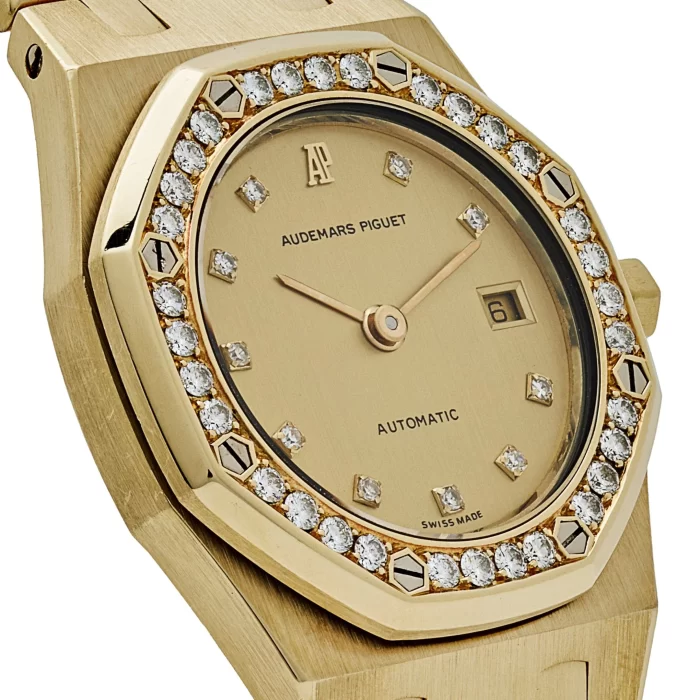 Audemars Piguet Royal Oak 14587/708BA Yellow Gold Champagne Diamond Bezel Diamond Dial (1994) - 图片 5