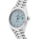 Rolex Day-Date 228206 Platinum Ice Blue Diagonal Motif Dial - 图片 5