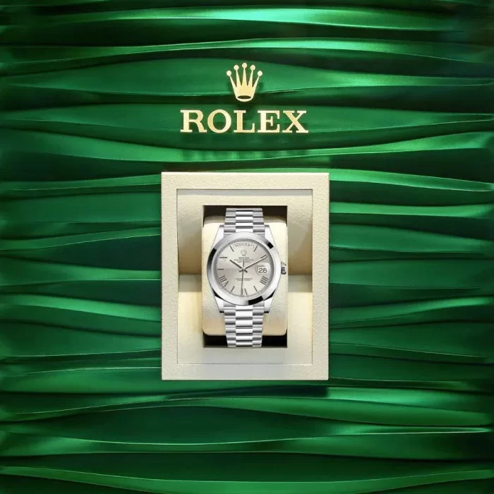 Rolex Day-Date 228206-0014 Presidential Silver dial, Smooth Bezel, President bracelet - 图片 5