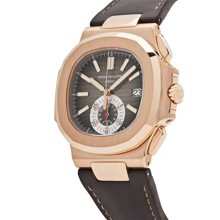 Patek Philippe Nautilus 5980R-001 Chronograph Date Rose Gold Brown Dial - 图片 5