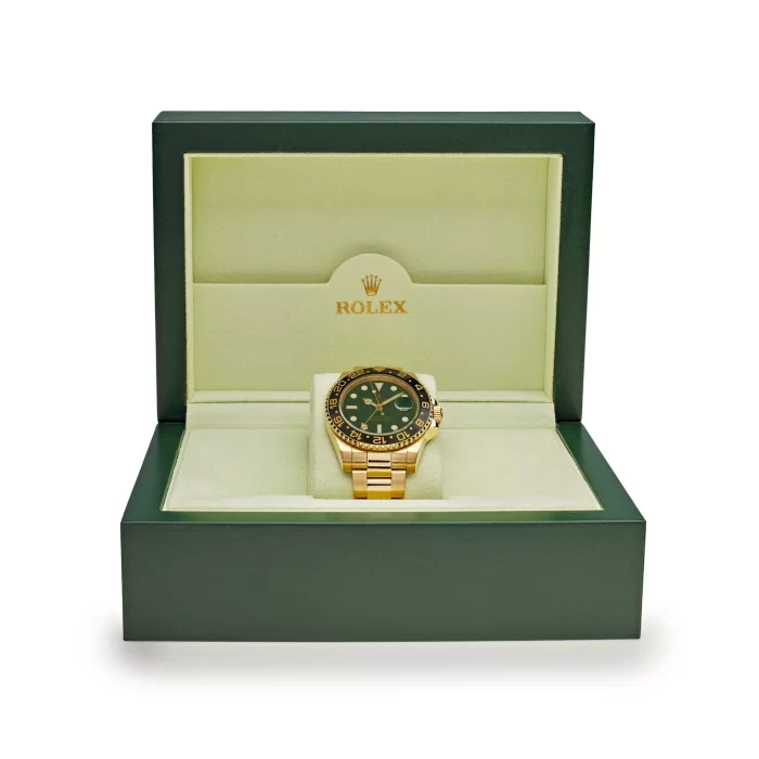 Rolex GMT-Master II 116718 Yellow Gold Green Dial Black Bezel - 图片 5