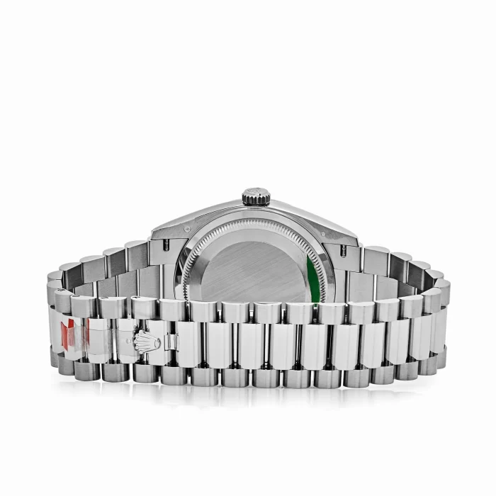 Rolex Day-Date 128239 White Gold Pink Opal Diamond Roman Numerals Dial - Image 7