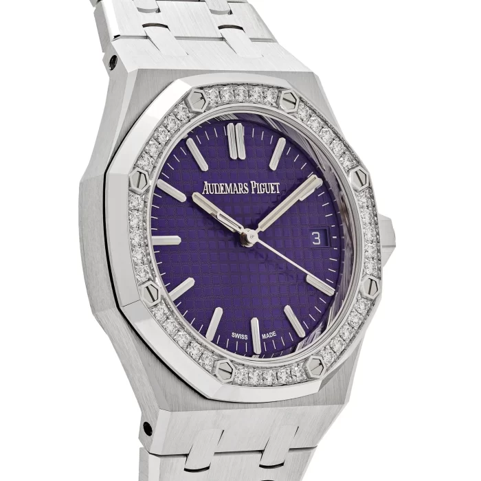 Audemars Piguet Royal Oak 15551BC.ZZ.1356BC.02 White Gold Purple Dial Diamond Bezel Special Edition (2023) - 图片 3