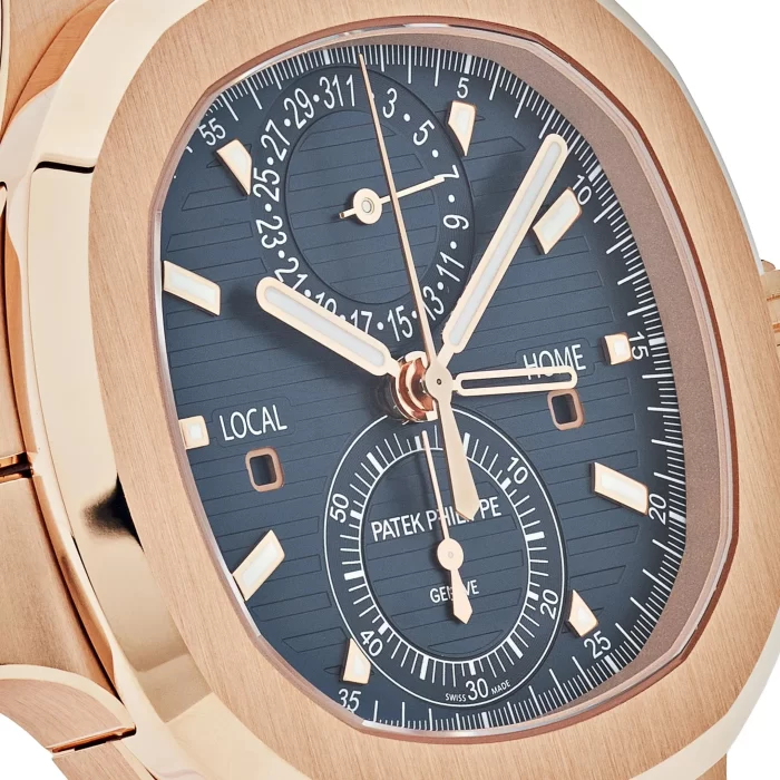 Patek Philippe Nautilus 5990/1R-001 Travel Time Flyback Chronograph Rose Gold Blue Dial (2024) - 图片 3
