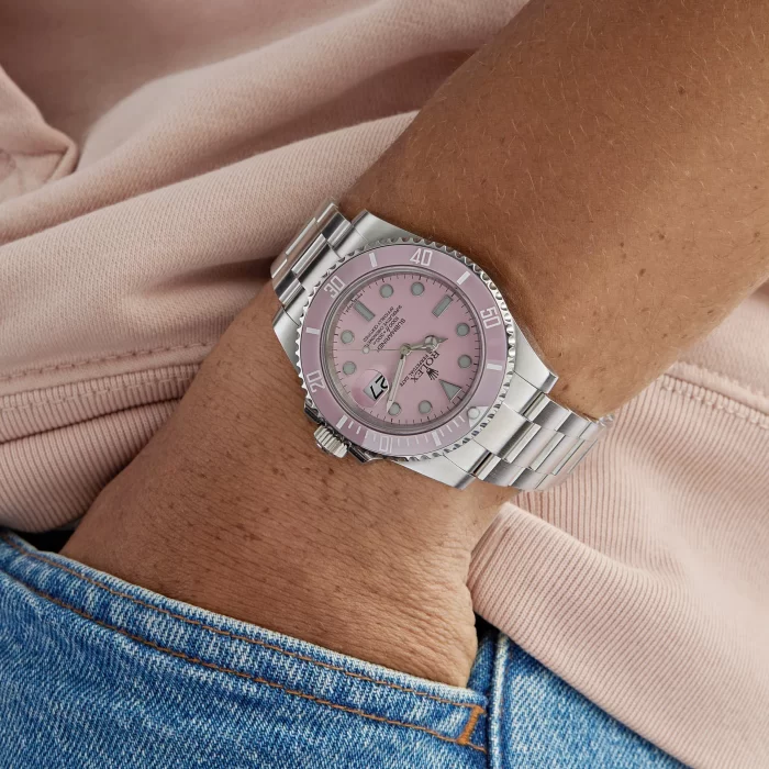 Rolex Submariner Date 116610LN Stainless Steel With Aftermarket Custom Made Pink Dial - 图片 2