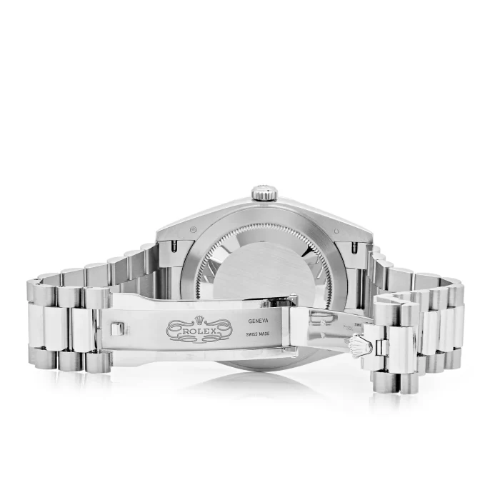 Rolex Day-Date 228206 Platinum Ice Blue Diagonal Motif Dial - 图片 6