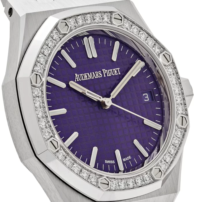 Audemars Piguet Royal Oak 15551BC.ZZ.1356BC.02 White Gold Purple Dial Diamond Bezel Special Edition (2023) - 图片 6