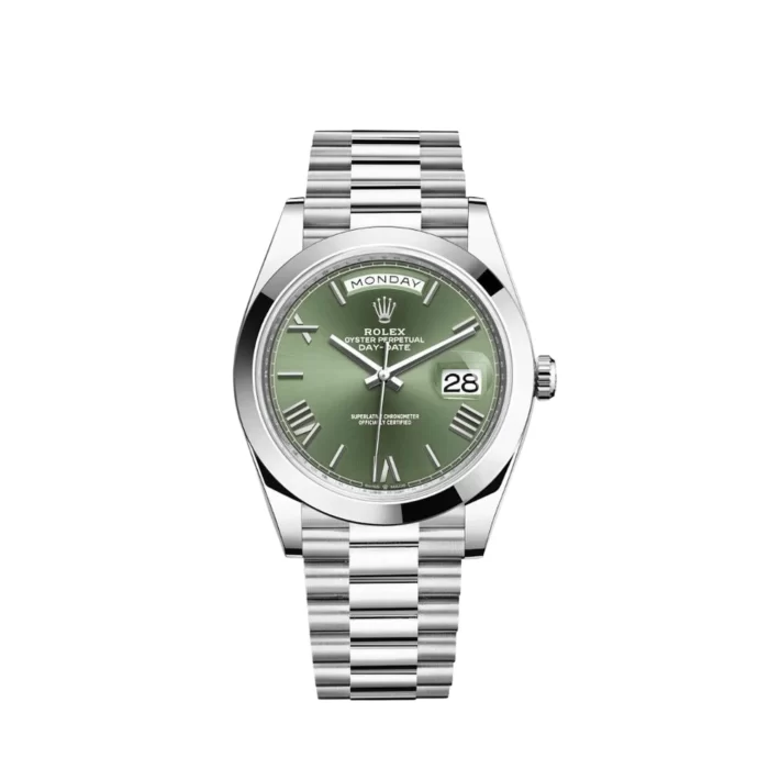 Rolex Day-Date 228206-0027 Platinum President Olive Green Dial - 图片 1