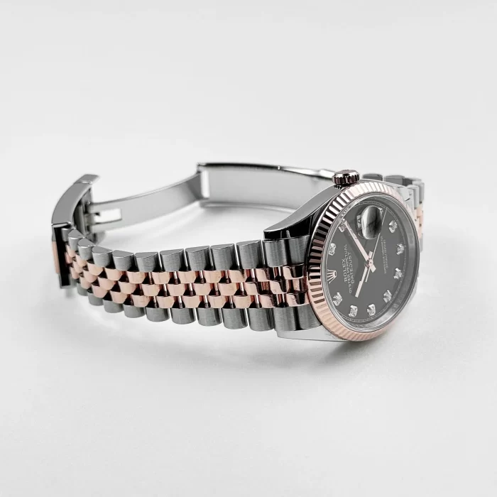 Rolex Datejust 126231 Rose Gold Stainless Steel Black Diamond Dial - 图片 8